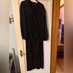 Black Dress with Gold Accents